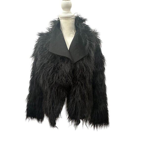 MARRAKECH Black Faux Fur Jacket Coat Size Small NEW New without tags - Picture 1 of 7